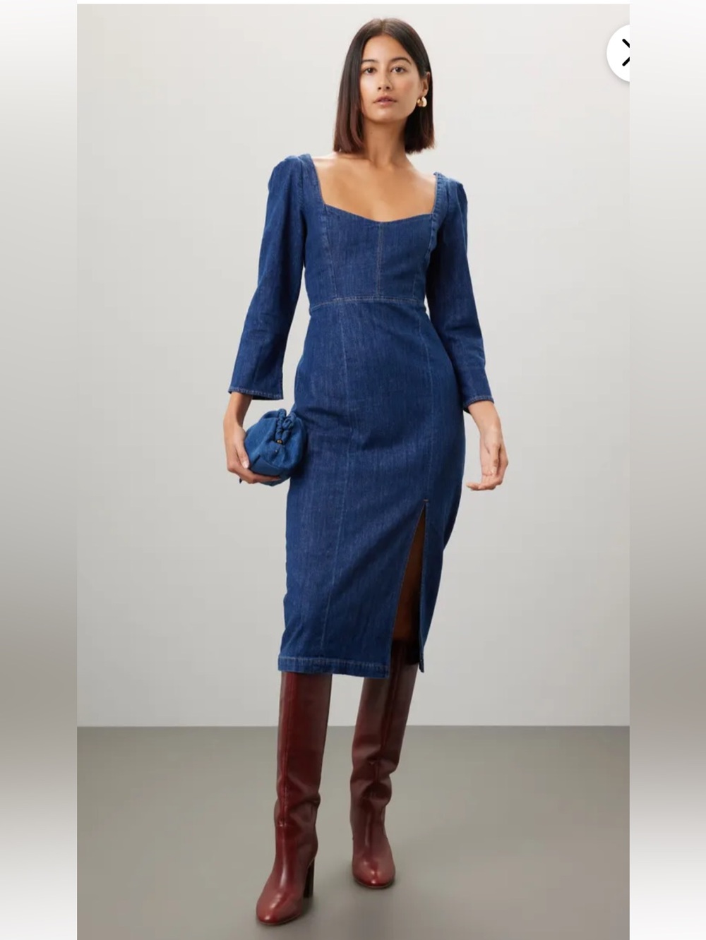 Le Jean by Charlie Gay Denim Maxi Dress in Blue Like New Size S